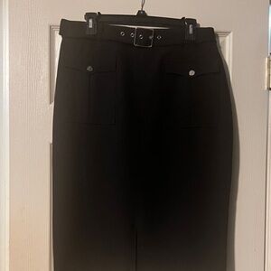 White House Black Market Black Pencil Skirt with Belt